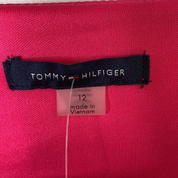 Tommy Hilfiger V-Neck Tiered Ruffle Sleeveless Shift Dress Flowy Barbiecore - Picture 9 of 16